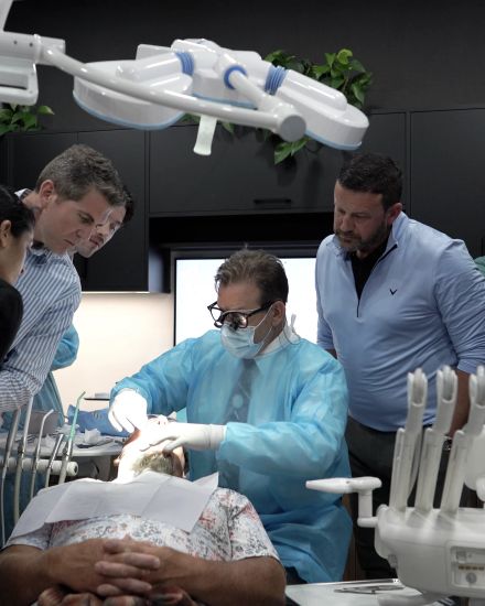 Chairside with the OsseoPure team during a live case.